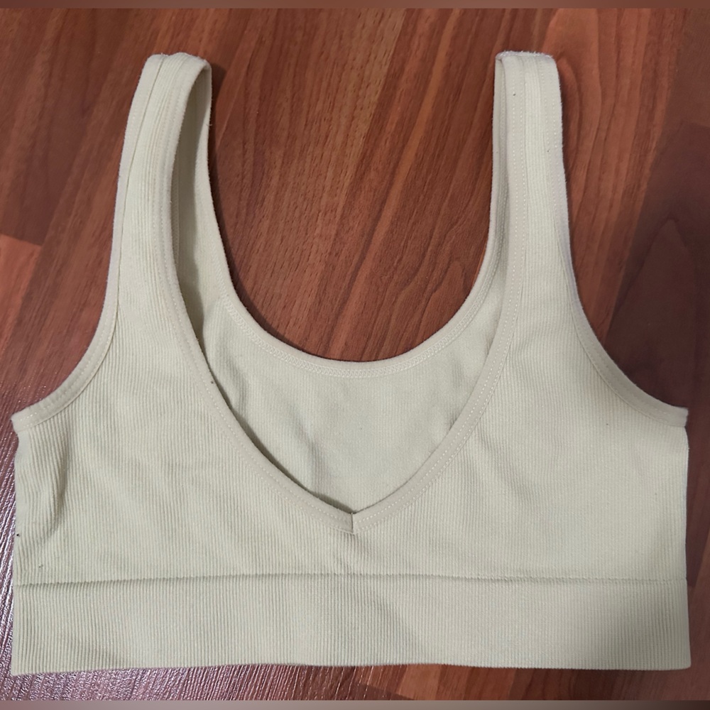 Butter Yellow Ribbed Bra Top - Picture 2 of 2